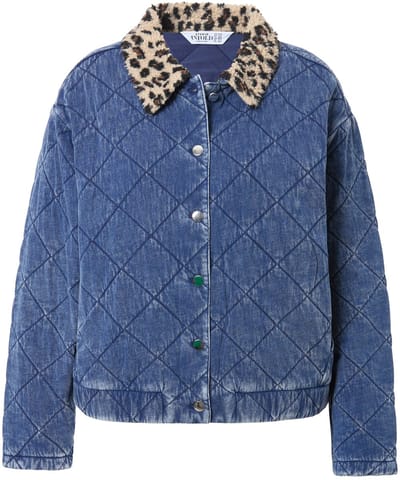 Studio Untold - Dames - Dooorgestikte blouson blouson model leo-fleecekraag - Marine - Maat 42+