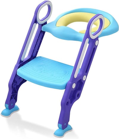 Toilettrainer voor Kinderen met Trap – Inklapbare en Verstelbare Toiletbril voor Potjestraining 1-7 Jaar
