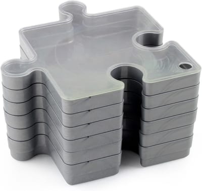 Puzzel Bakjes - Sorteren Opslag - Puzzelstukjes Sorteren - Stapelbaar Linkbaar - 19 x 19 cm - Grijs