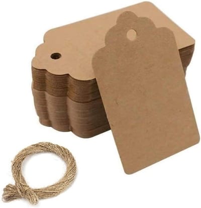 Kraft Luggage Tags met Touw | Papieren Cadeautags | 100 Stuks 7 x 4 cm voor Bruiloften en Creatieve Projecten
