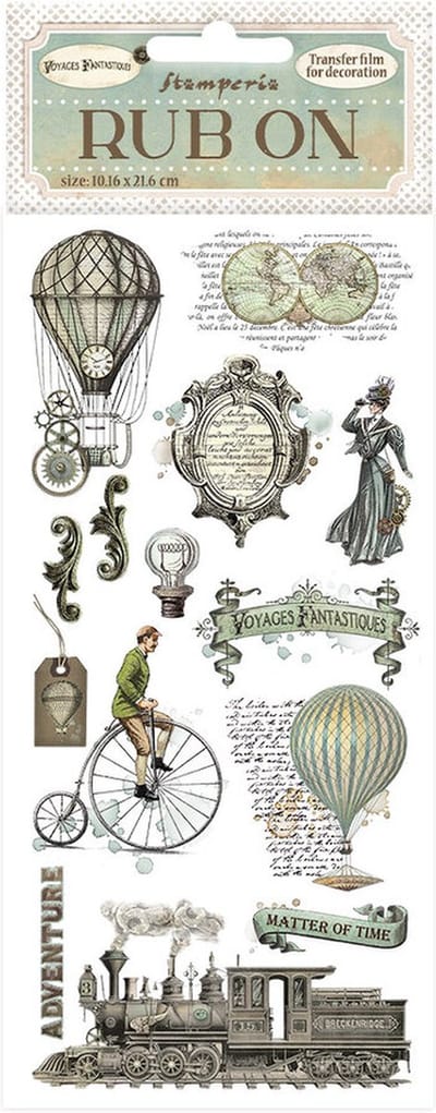 Stamperia - Voyages Fantastiques Rub-On 4x8,5 Inch Balloons (DFLRB68)