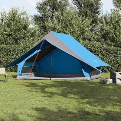 vidaXL - Familietent - met - dak - Blauw - en - Grijs - 315 - x - 286 - x - 200 - cm