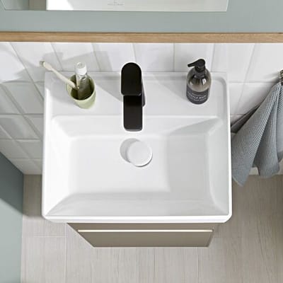 Villeroy & Boch Collaro hand wash basin 45 cm without overflow, 1 tap hole 43344601