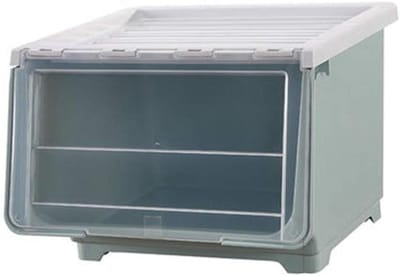 Opbergdoos met Deksel - Plastic Bak - Spullen Organiseren - Verrijdbaar Ontwerp - Grote Capaciteit - Groen