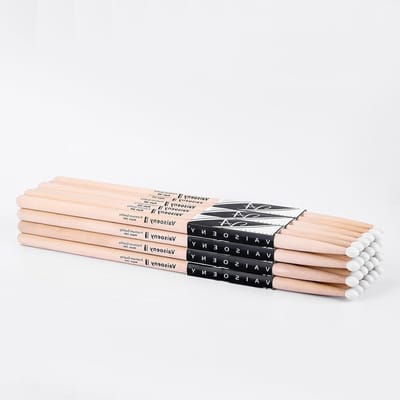 Drumstokken 5A Set met Nylon Punt voor Akoestische en Elektronische Drumkits, Ideaal voor Drummers, 12 Paar, Lichtgewicht en Duurzaam