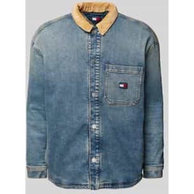 Jeansjack met opgestikte borstzak, model 'COACH'