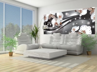 Flowers Orchids Pattern Photo Wallcovering