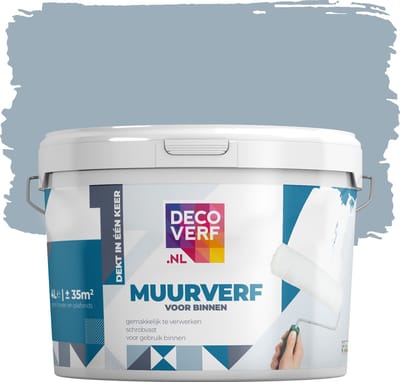 Decoverf muurverf mat poederblauw, 4L