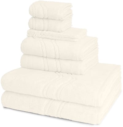 Ross Dames en Heren 2 X Washand 2 X gasten- 2 X douche- 2 X handdoek in een set Cashmere feeling