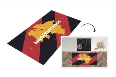 Keukenloper - Loper keuken - Kaart - Nedersaksen - Duitsland - 120x60 cm - Keukenloper vinyl