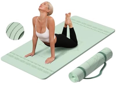 Grote yogamat 180 x 180 cm - 0,4 cm dik, antislip, ideaal voor yoga en trainingen