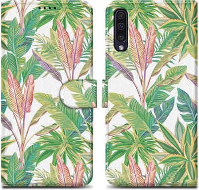 Cadorabo Hoesje geschikt voor Samsung Galaxy A50 4G / A50s / A30s - Design Groen Regenwoud No. 8 - Beschermhoes Case Cover met magnetische sluiting, standaardfunctie en kaartvakje