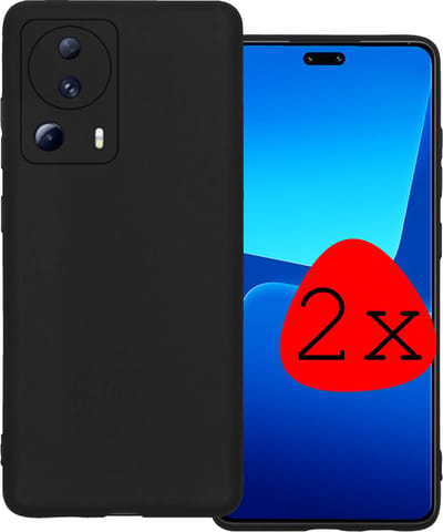 Hoesje 2 Stuks - Geschikt voor Xiaomi 13 Lite - Sterk & Shockproof - Case Siliconen - Back Cover - Telefoon Hoes - Zwart