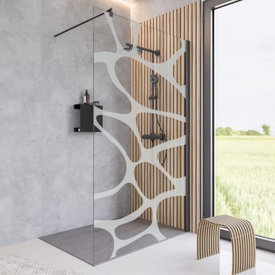 Schulte inloopdouche - 120x200 - 6mm - kiezel decor - zwart clip profiel- antikalk