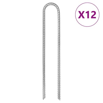 vidaXL - Tentharingen - 12 - st - U-vormig - Ø7 - mm - 30 - cm - gegalvaniseerd - staal