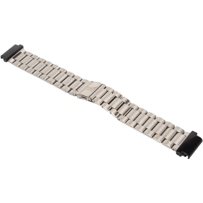 Horlogeband Vervanging Roestvrij Staal Dubbele Gesp 24mm voor Garmin Fenix 7S 6S 5S Zilver beige