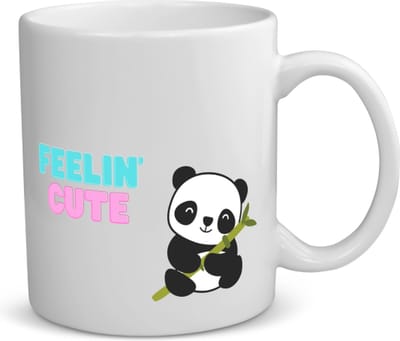 Akyol - feelin cute panda koffiemok - theemok - Panda - panda liefhebbers - verjaardag - dieren liefhebbers - cadeau - kado - geschenk - verjaardagscadeau - 350 ML inhoud