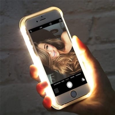CHPN - Telefoonhoes met LED-verlichting - Lichtgevend hoesje geschikt voor iPhone XR - Smartphonemet verlichting - LED hoesjes - Selfie-lichtgevend - Wit