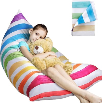 Zachte Opbergzak voor Knuffeldieren en Speelgoed - Ideaal voor Kleding en Ruimtebesparing (Rainbow)