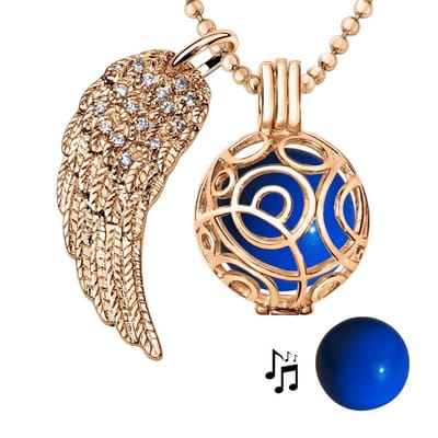 Engelenroeper 18mm Bolhouder met Ketting 90cm en Bolletje - Dames - Roségoudkleurig Cirkels - EBS18043