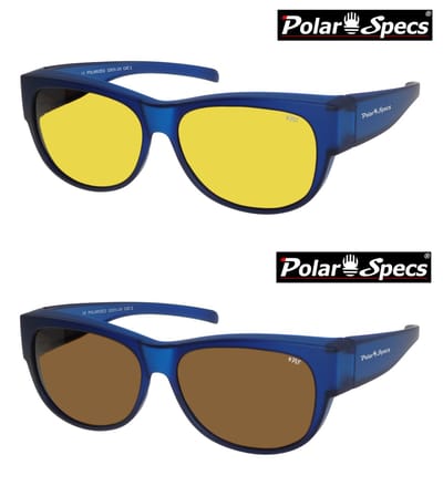 Combinatievoordeel Polar Specs® Overzet Nachtbril + Overzet Zonnebril PS5097 – Mat donker Blauw – Polariserend – Medium – Unisex