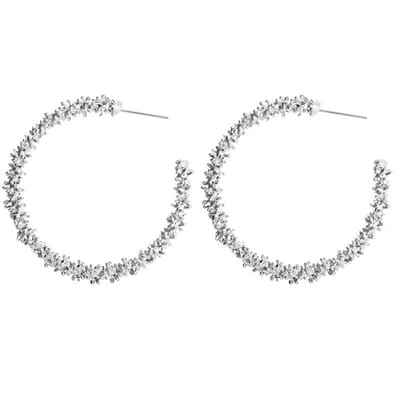 Fako Bijoux - Oorringen - Metal Drop-ish - Rond - 50mm - Zilverkleurig