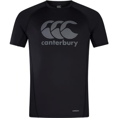 Canterbury Heren Groot Logo Super Light T-Shirt (Zwart/Gunmetaalgrijs)
