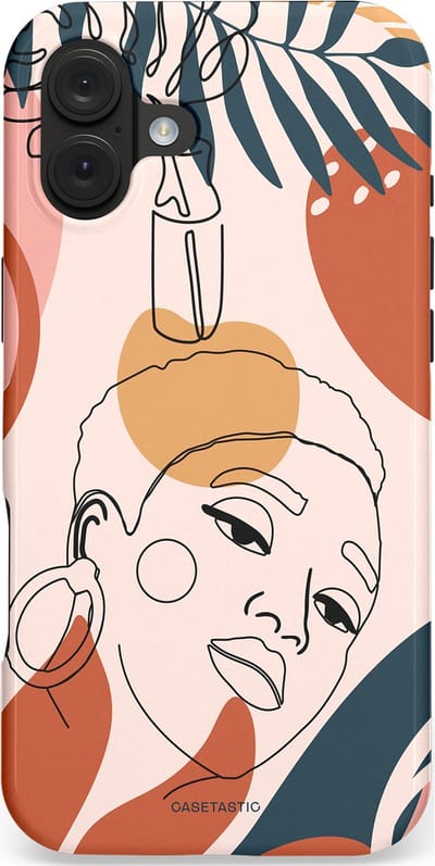 Casetastic hoesje geschikt voor Apple iPhone 16 Plus - MagSafe - Dubbellaagse bescherming - Ochtend blush - Fashion Case - Perzik Wit Zilver Crème