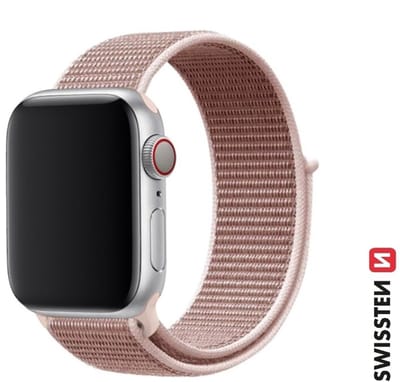Swissten bandje geschikt voor Apple Watch 38-41mm Nylon Band - 46000704 - Rose Gold