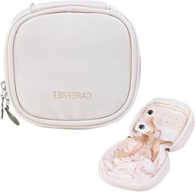 Kleine PU Sieradenbox voor Sieradenopslag - Mini Reisdoos voor Ringen, Oorbellen en Armbanden - Krasbestendig en Compact voor Reizen