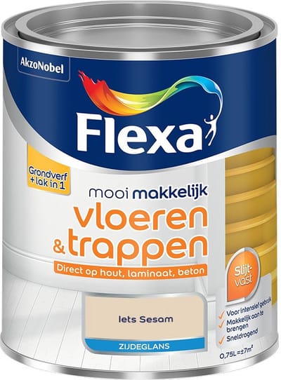 Flexa - Mooi Makkelijk Vloeren & Trappen Zijdeglans - Iets Sesam - Mengverf - 750 Ml