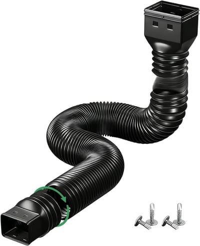 Flexibele dakgootverlenging voor regenpijpen van 80/100 mm, verlengbaar van 47 tot 150 cm, ideaal voor waterafvoer en regenwaterbeheer