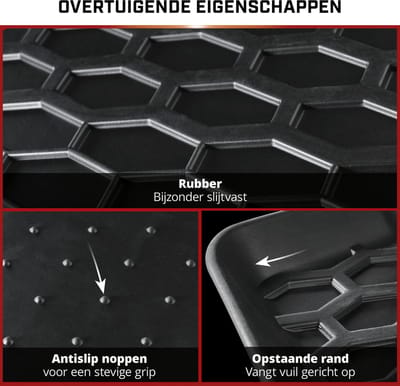 Walser DirtGuard rubberen voetmatten geschikt voor Citroen C1 06/2005-09/2014 - Peugeot 107 06/2005-2014 - Peugeot 108 05/2014-Vandaag - Toyota Aygo 02/2005-Vandaag