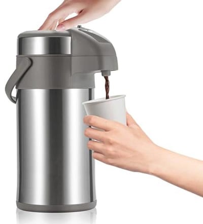 Thermische Koffiekaraf, Drankdispenser, RVS Koffiekaraf 4 Liter voor Warme Dranken - Zilver