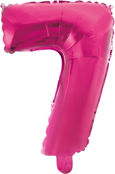Folie Ballon Cijfer 7 Roze 41 cm