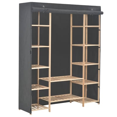 vidaXL - Kledingkast - 135x40x170 - cm - stof - grijs