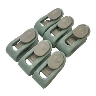 Groene anti slip dekbedclips met schuifsluiting – 6 stuks – kunststof dekenklemmen voor dekbed kleding en gordijnen