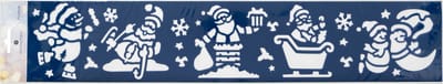 Feeric Christmas Kerst decoratie raamsjablonen - sneeuwpop/kerstman - 60 x 12 cm -raamversiering