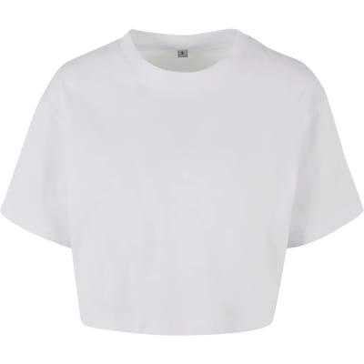 Build your Brand Ladies Short Oversized Tee BY264 - White - L