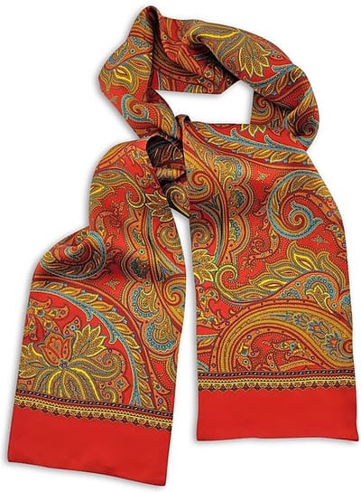 We Love Ties - Sjaals - Herensjaal Allegro Paisley - rood / geel / blauw