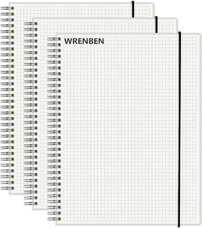 Spiraalvormig notitieboek A4 met grafiekpapier en waterdichte hoes