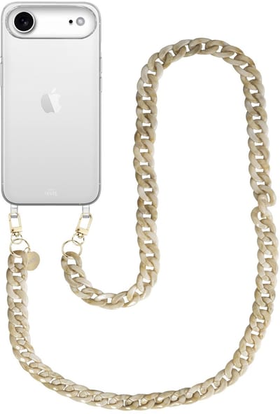 xoxo Wildhearts siliconen hoesje - Geschikt voor iPhone 17 Air - Cream Latte - Lang Koord - Telefoonhoesje - Hoesje met koord - telefoonkoord - Transparant hoesje - Lang beige koord
