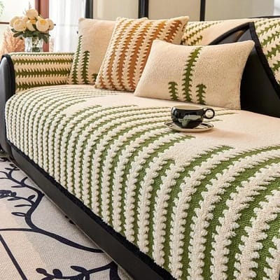 1PC Herfst en Winter Pluche Bankmat Hoes voor Woonkamer Effen Kleur Luxe Bankhoes L-vormig Antislip Bank Slipcover B 70x120cm 1pc beige