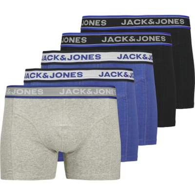 Jack & Jones Heren plus size boxershorts trunks jacchristian effen 5-pack