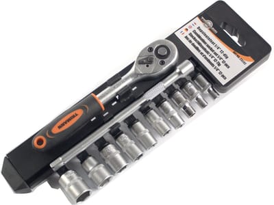 Trimann 12-delige dopsleutelset - 1/4" - doppenset - ratelsleutelset - Met XL Verlengstuk - Chrome vanadium staal - 3 jaar garantie