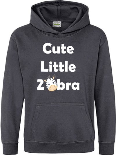 Pixeline Hoodie Cute Little Zebra grijs 1-2 jaar - Zebra - Pixeline - Trui - Stoer - Dier - Kinderkleding - Hoodie - Dierenprint - Animal - Kleding