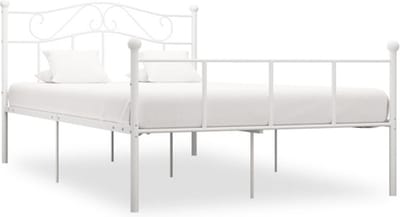 vidaXL - Bedframe - metaal - wit - 120x200 - cm