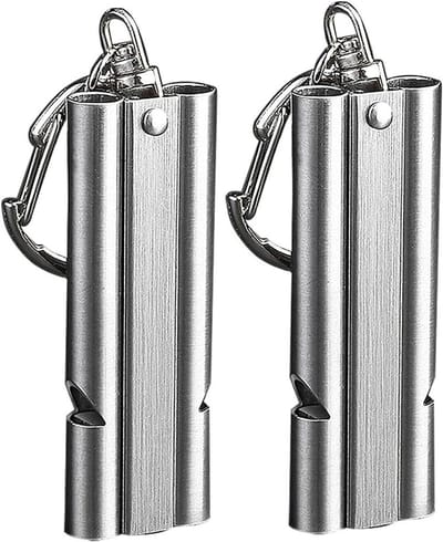 Luid Noodfluitje voor Sport en Training - 2 Stuks, 150 dB Signaalfluit met Sleutelhanger en RVS Ontwerp voor Veiligheid en Communicatie