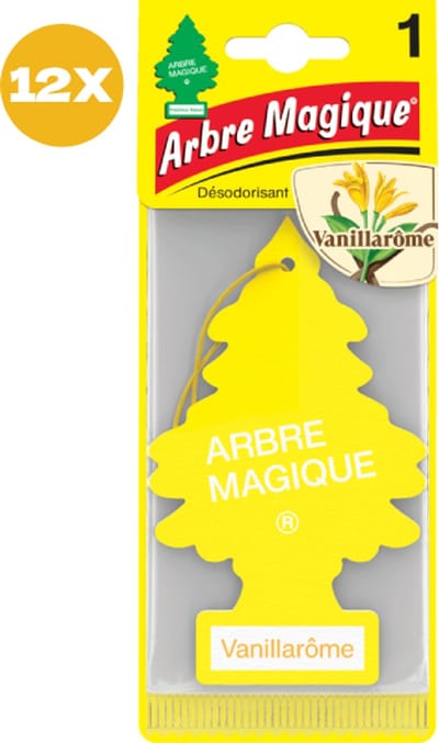 12 stuks Vanillarome Vanille Arbre Magique Geurboom Luchtverfrisser voor in de auto – Car Parfum – Geurboompje – Geurbooster – Wonderboom – Geurverfrisser – Nieuwe Auto – Autogeur – Autoparfum – Geurblad - Zomer Fris
