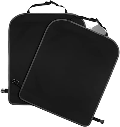 KAD® Autostoelbeschermer - 2-Pack Autostoel Rugleuningbeschermer - Autostoel Beschermer Antislip - Voorstoelbeschermer - Zwart - 46cm x 1cm x 58cm